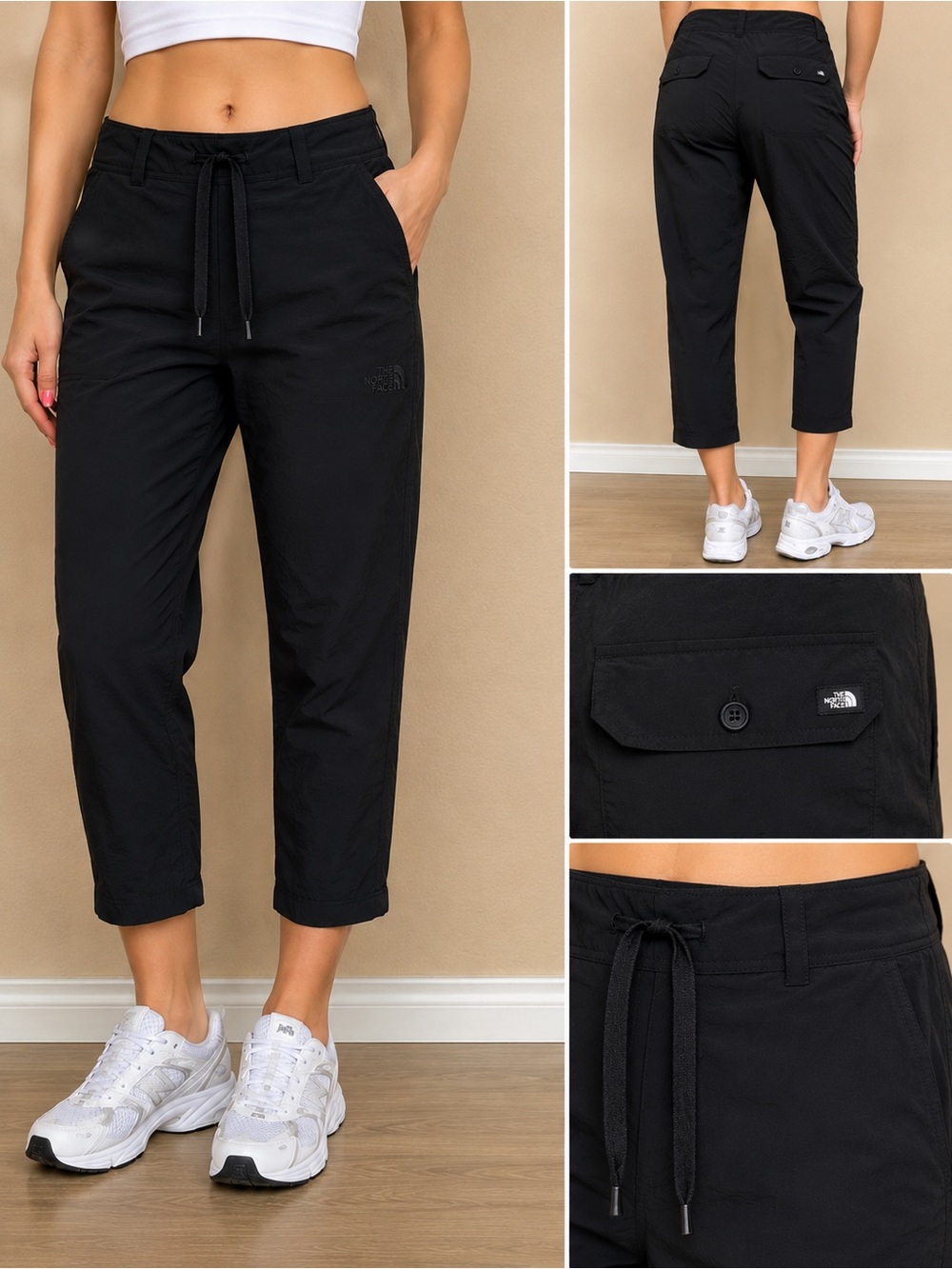 The North Face Cropped Tapered Fit Outdoor Pants Black Size 6